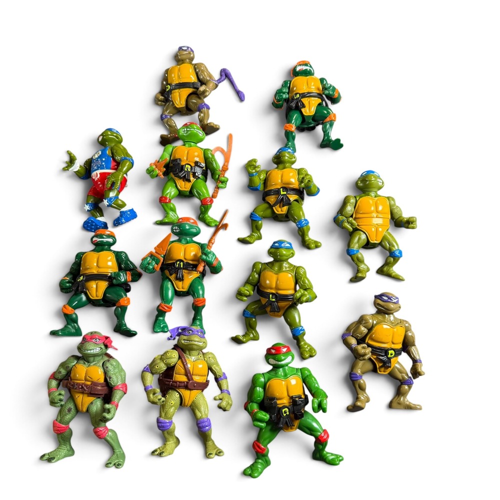 Vintage TMNT Action Figure Lot of 13 Playmates 1988-1992 Ninja Turtles Olympic